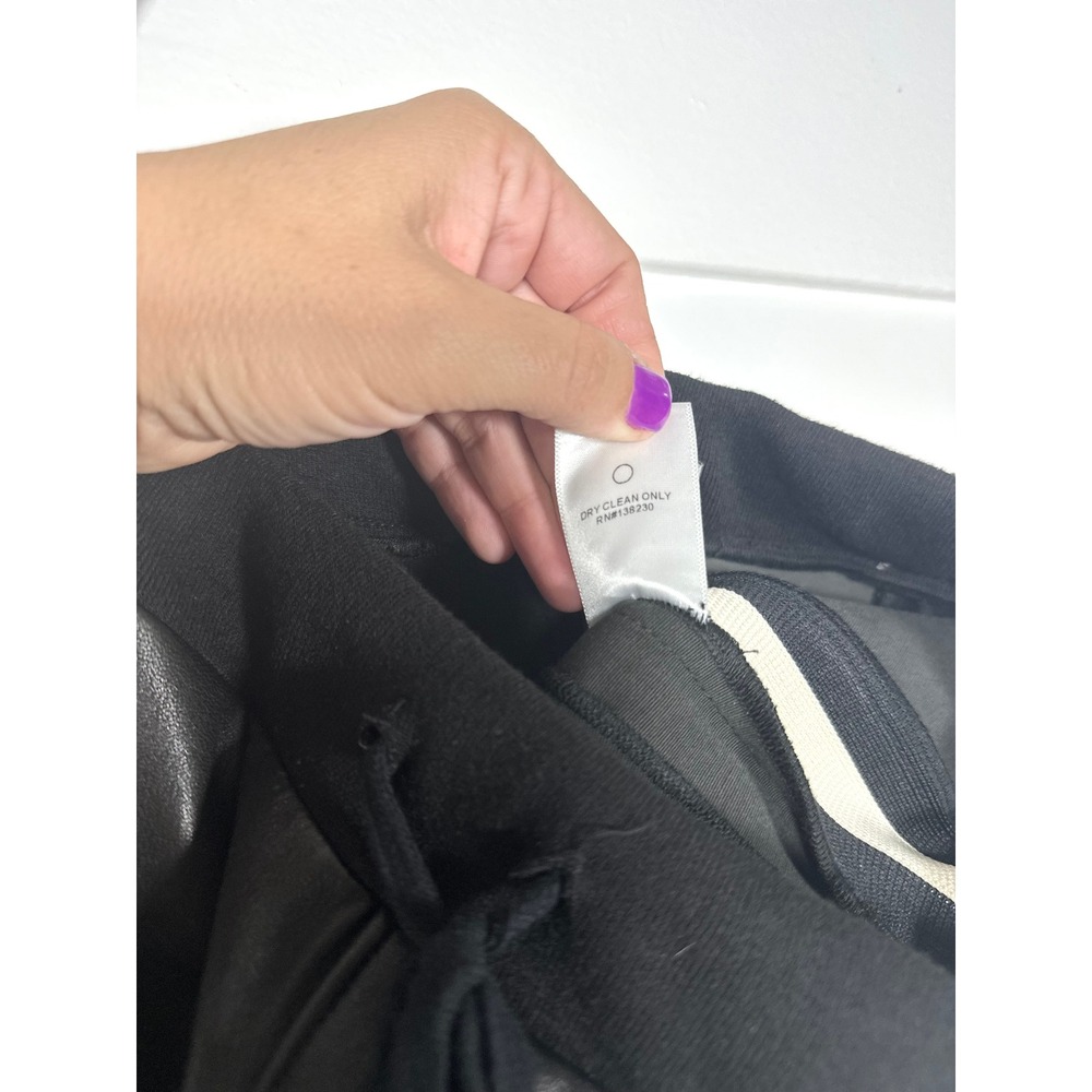 Pam & Gela Lambskin Track pants women's M leather stripe moto luxury $795 skinny - Picture 2 of 12